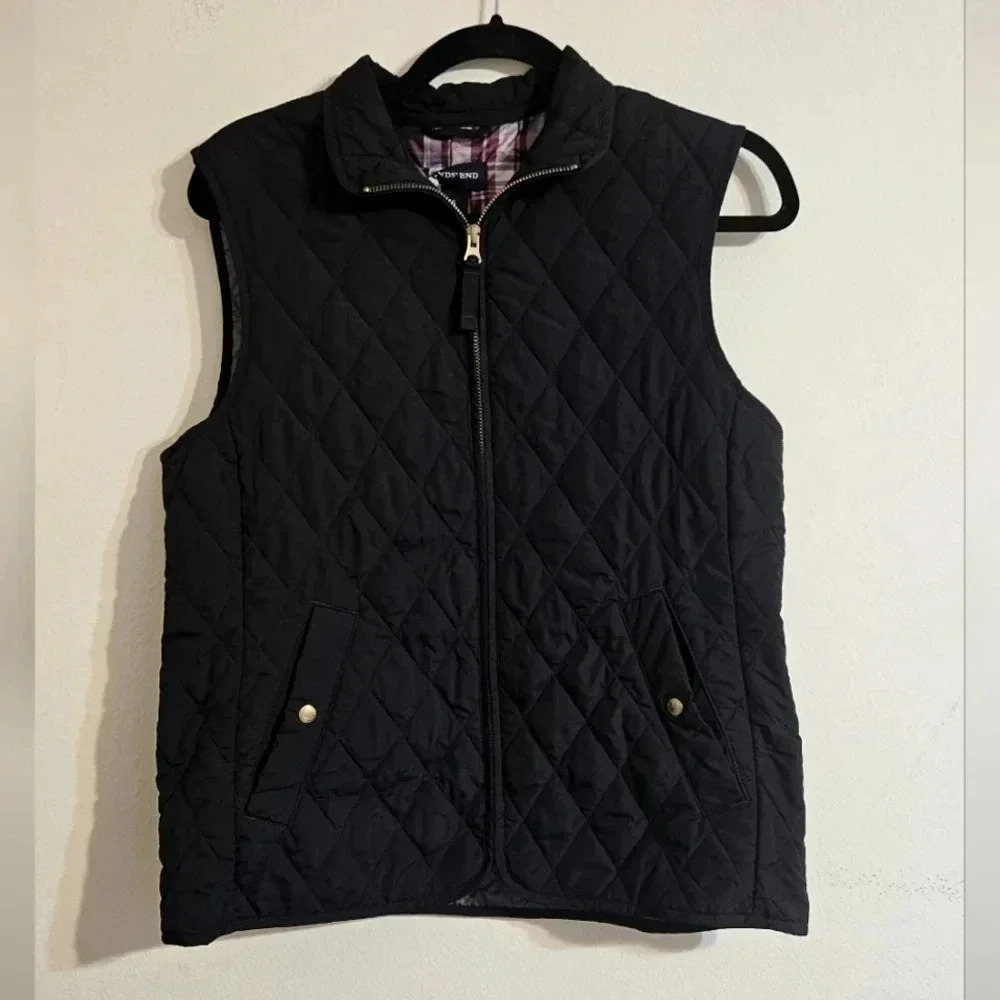 Lands End Quilted Zip Front Vest